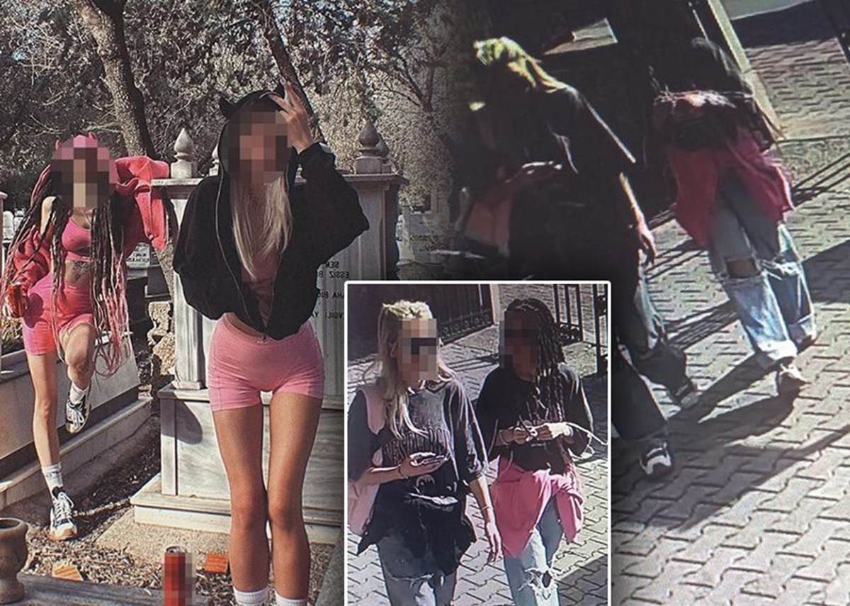 Mezarlıktaki görüntüler tepkiyi çekti: İçindeki kıyafetlerini değiştirdiler